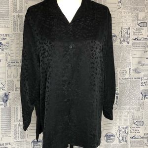 Eileen Fisher Black Silk Blouse
